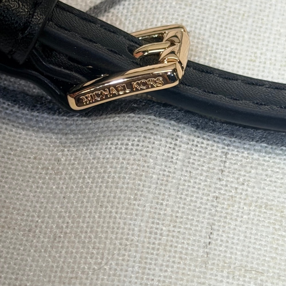 Michael Kors Purse Strap OS Black Gold Hardware Adjustable Crossbody Replacement - Picture 2 of 4